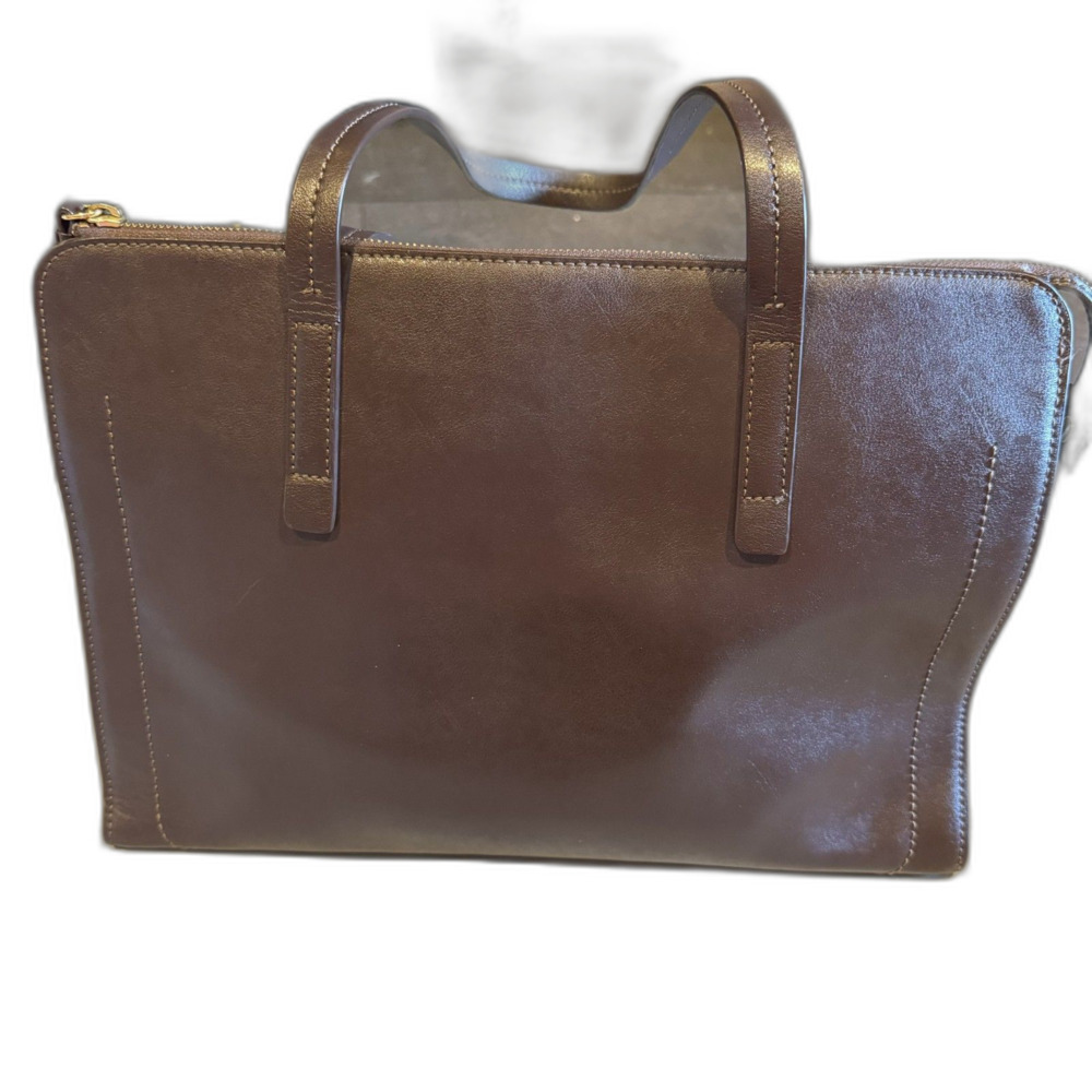 Banana Republic Brown Leather Tote Bag Work Business Academia Handbag 14x10
